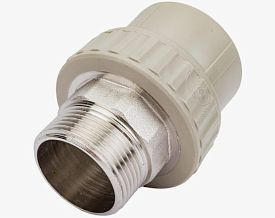 Муфта переходная с наружной резьбой 40 х 1 1/2" под ключ (24/6) (Valfex) СЕРАЯ